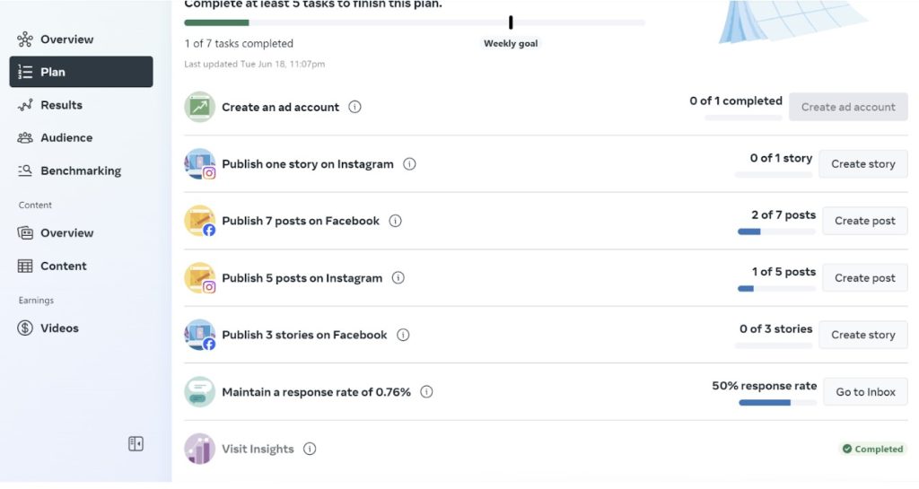 facebook page insights plan