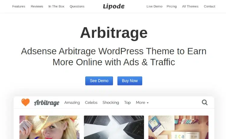 Lipode adsense arbitrage wordpress theme