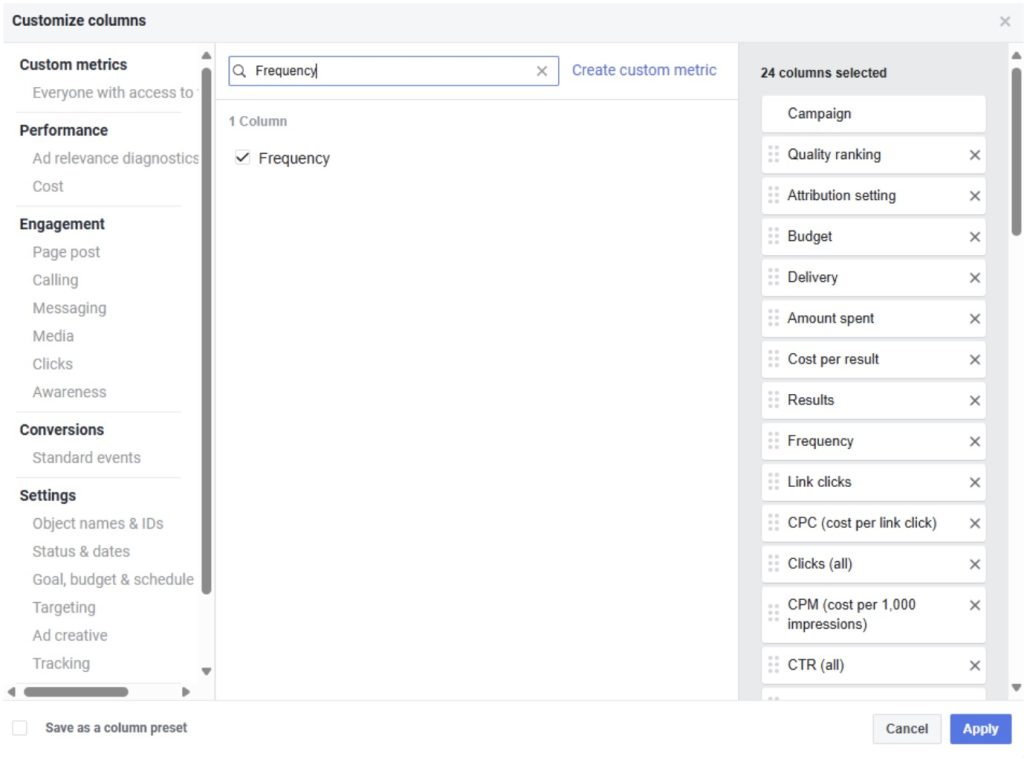 step 3 facebook ad frequency