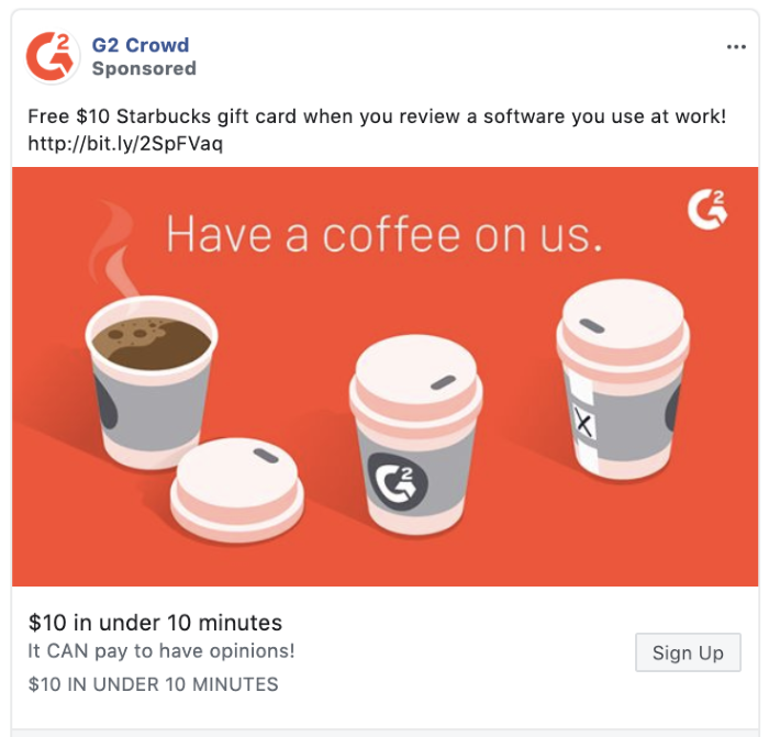 B2B Facebook Ad Examples_G2 Crowd