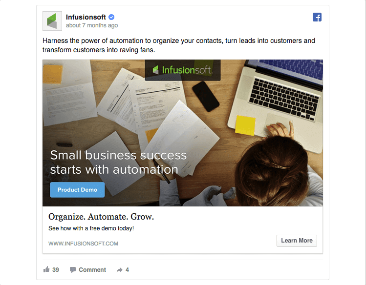 B2B Facebook Ad Examples_Infusionsoft