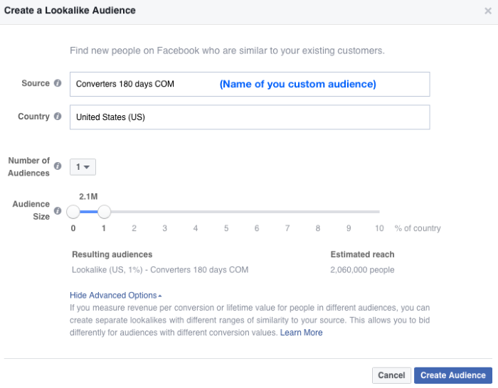 Create a Lookalike Audience