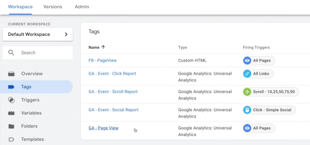 GTM tags examples