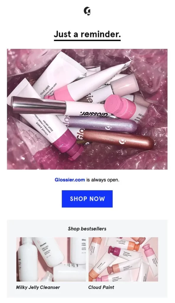 Glossier Retargeting Email