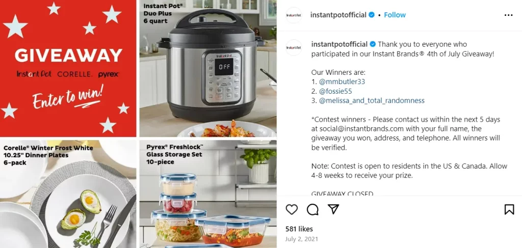 Instant Pot 4th of July Giveaway