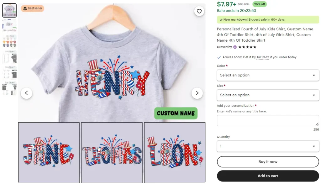 Offer Personalized Independence Day Products