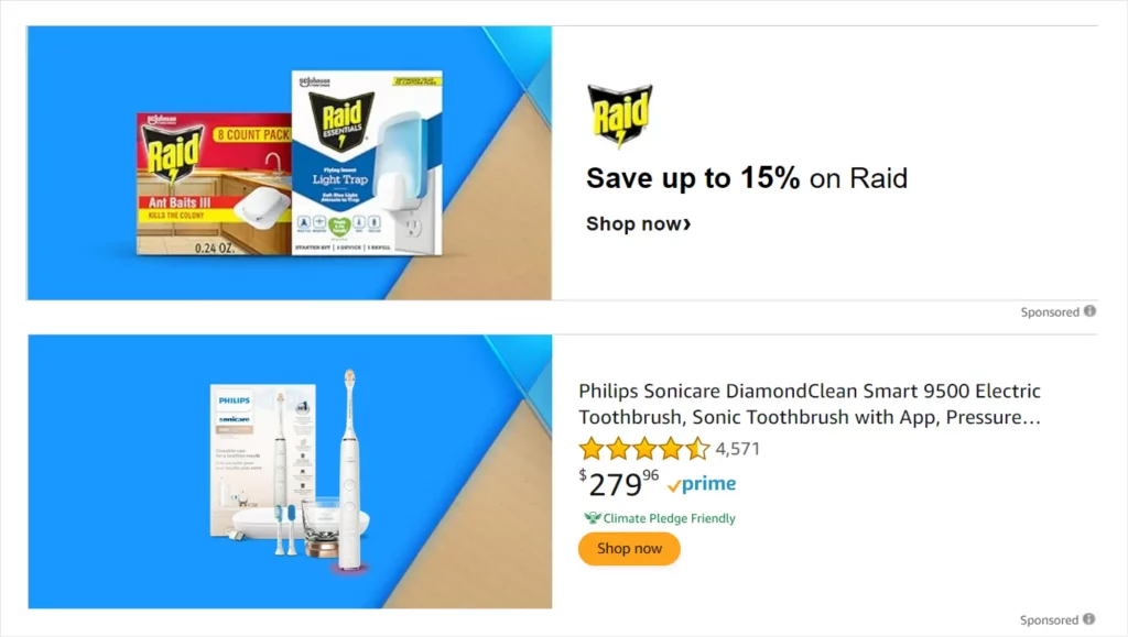 Raid & Philips Amazon Sponsored Ads