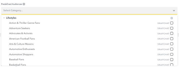 Snapchat Predefined Audiences_Lifestyles