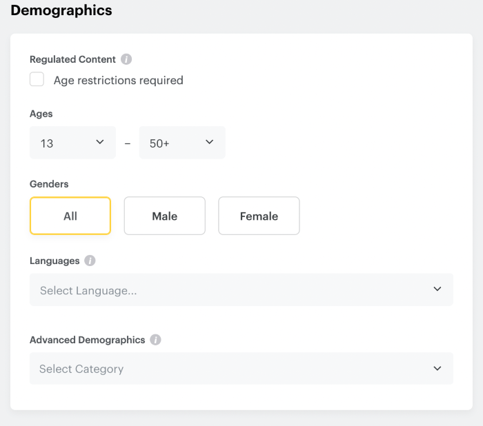 Snapchat demographics targeting