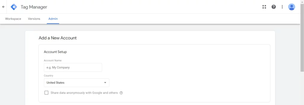 Create a Google Tag Manager Account
