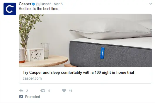 Twitter ads examples_Casper