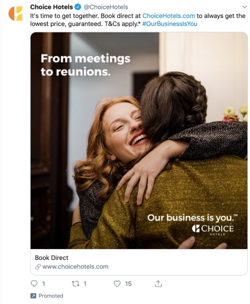 Twitter ads examples_Choice Hotels