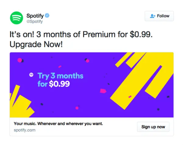 Twitter ads examples_Spotify