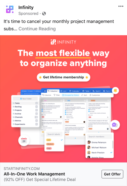 Infinity_Promote product launches and new features