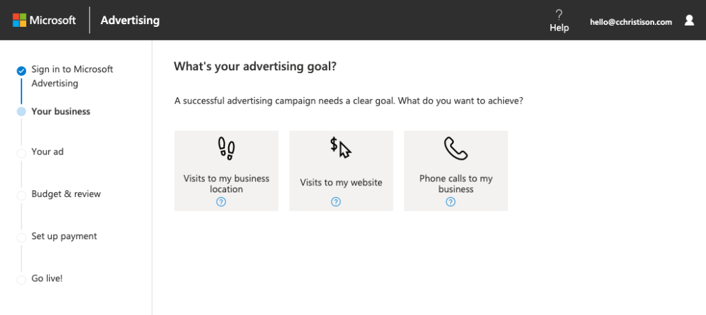 Step 2: Set a goal for your campaign