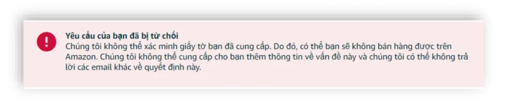 Thông báo Hồ sơ bị từ chối