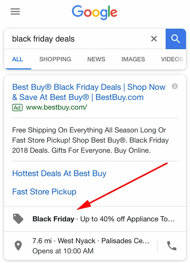 Best Buy Black Friday Google Ads