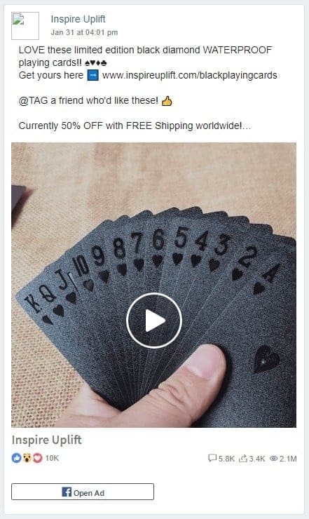 Examples of Facebook Ads for Dropshipping_Inspire Uplift