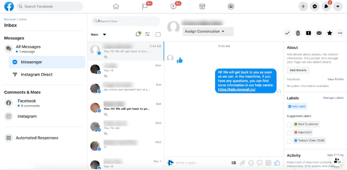 Facebook Messenger for business