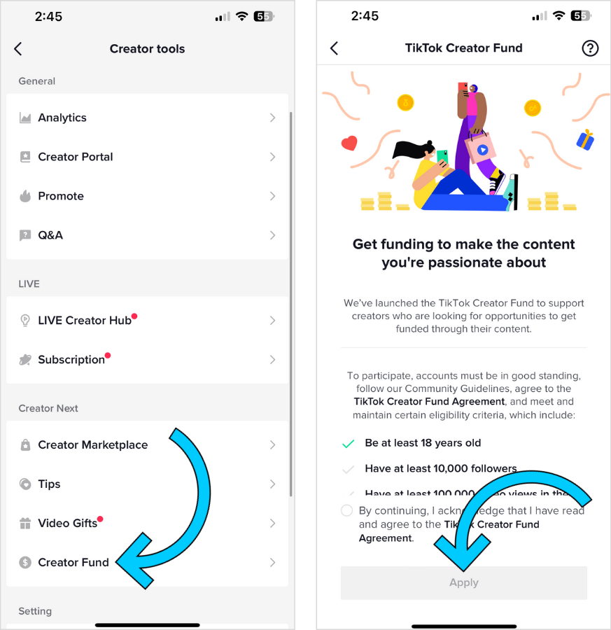 Join the TikTok Creator Fund program