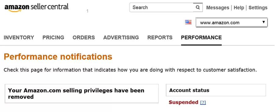 Rủi ro tài khoản bán hàng Amazon bị đình chỉ