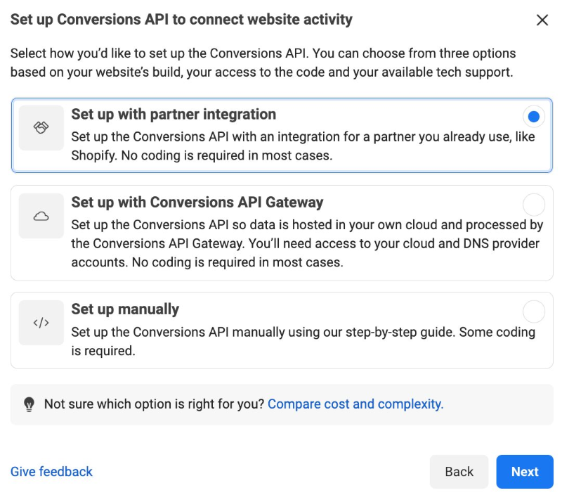 Set up with partner integration