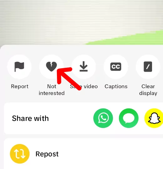 2. Mark videos as “Not Interested”