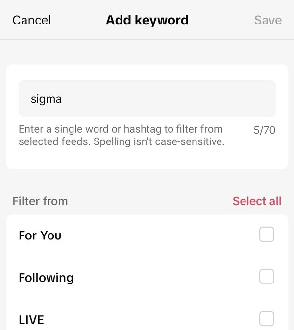 5. Use keyword filters