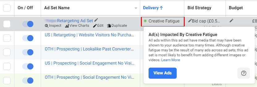 Facebook ad fatigue