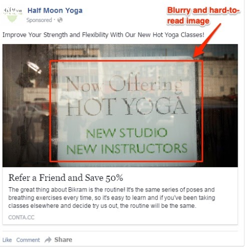 Facebook ad mistake of using ineffective ad creatives