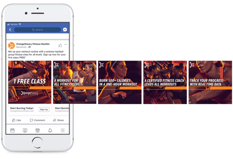 Facebook carousel ads for personal trainers