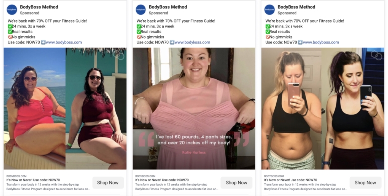 Facebook image ads for personal trainers