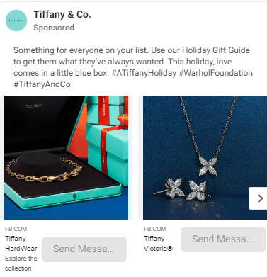 Facebook jewelry ads example_Tiffany & Co.