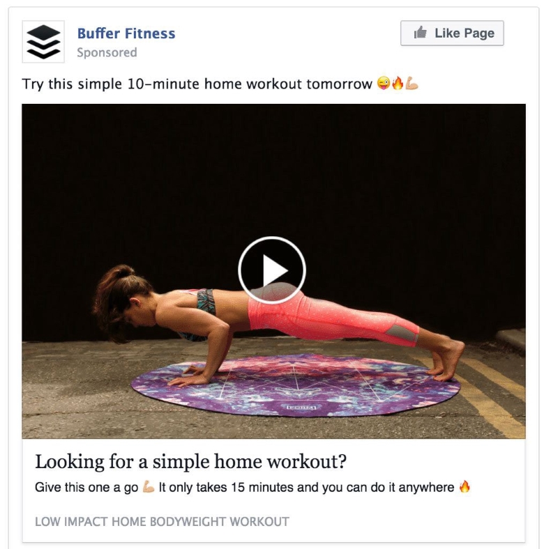 Facebook video ads for personal trainers