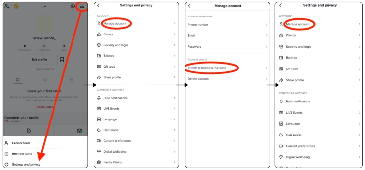 Step 5: Connect a TikTok Business Account