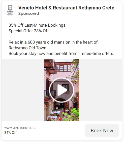 Use Facebook hotel ads to run limited-time offers