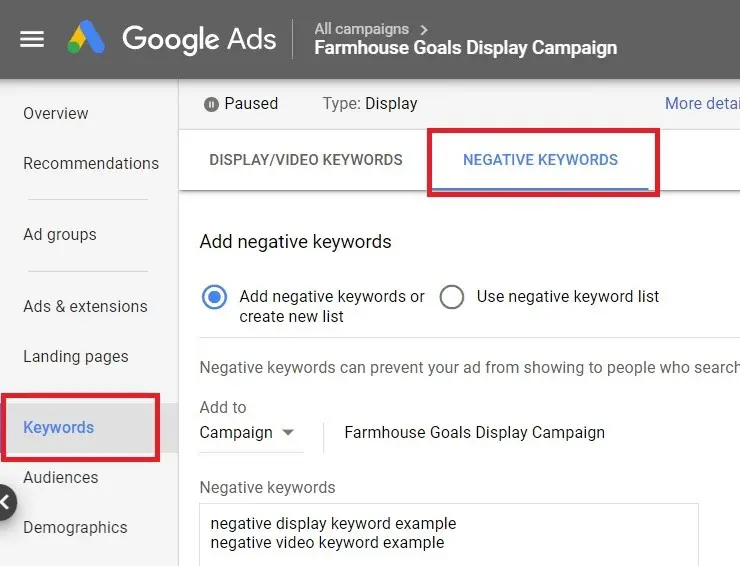 Use Negative Keywords