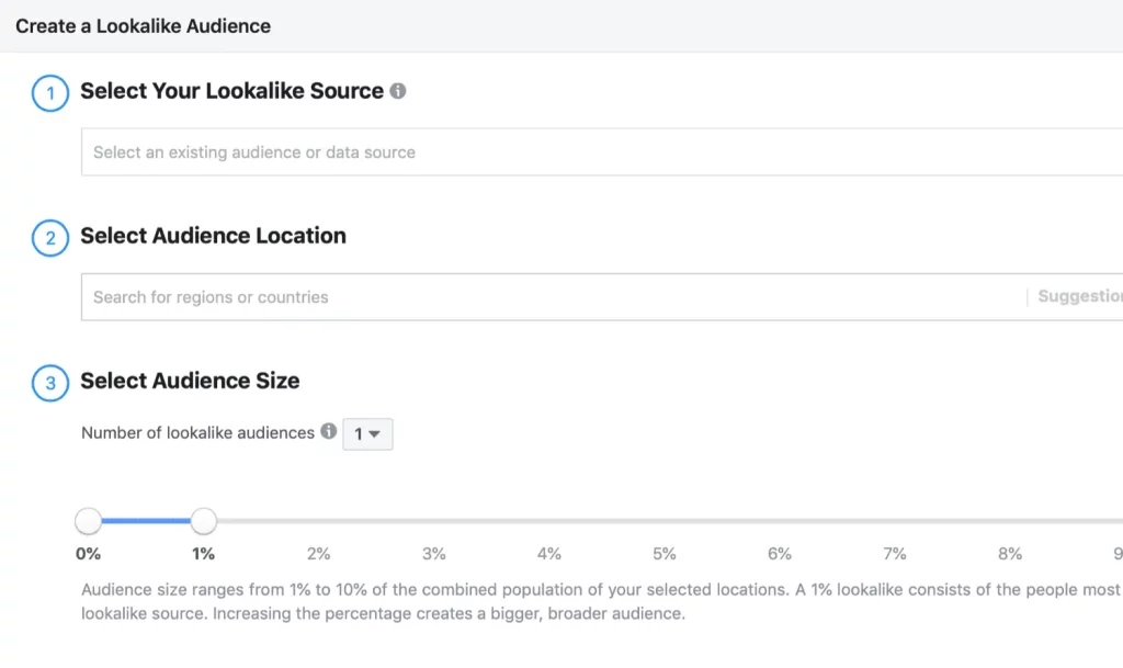 Create Facebook Lookalike Audiences