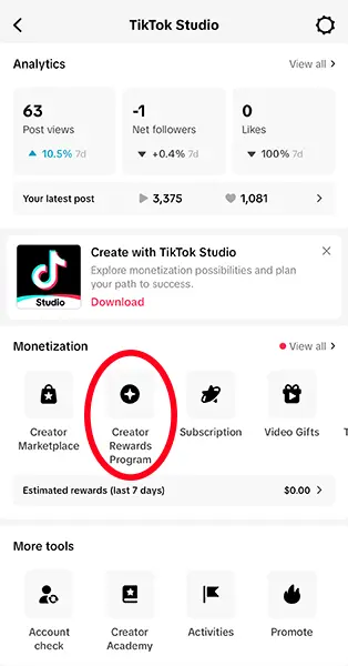 3. Chương trình Creator Rewards 1