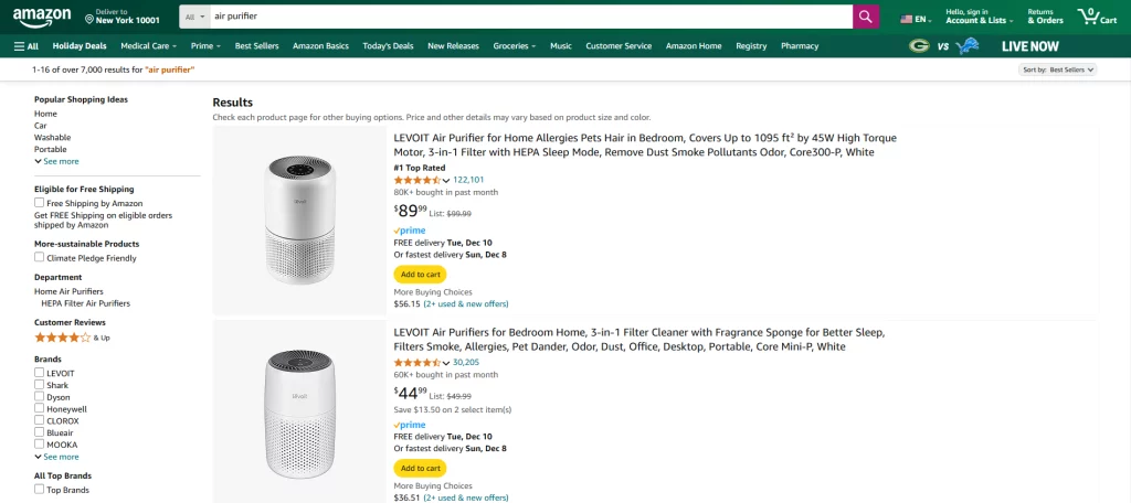 Air Purifiers on Amazon