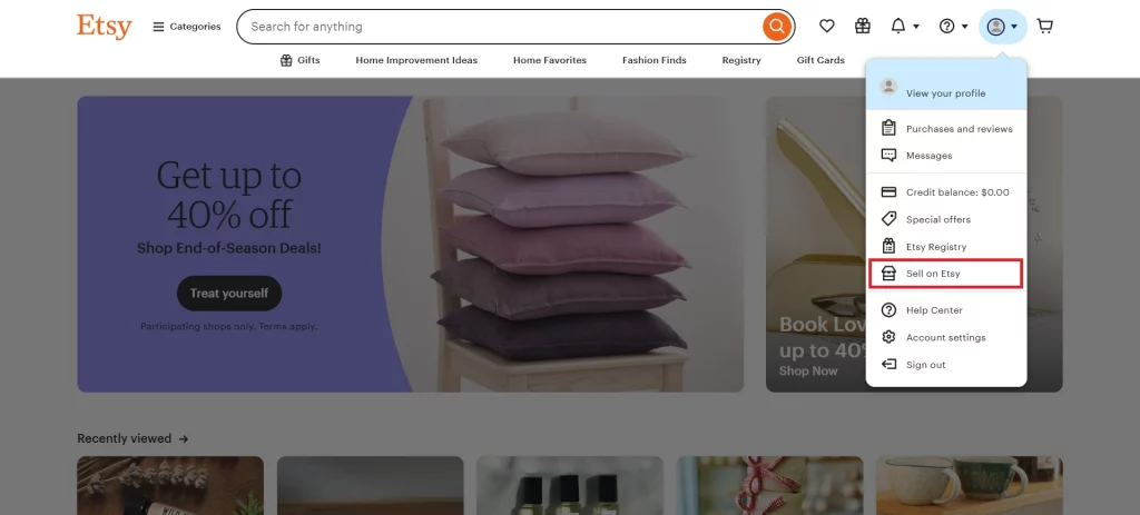 Create an Etsy seller account