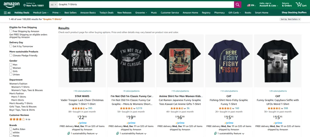 Graphic T-Shirts on Amazon