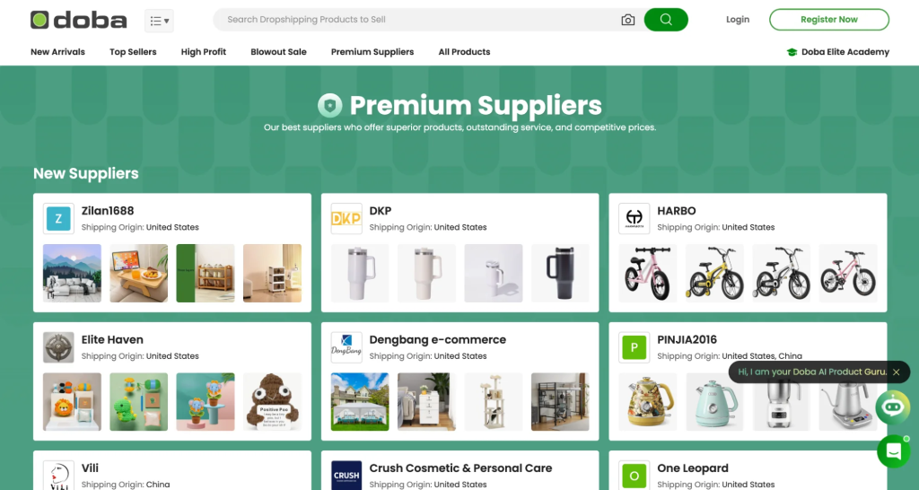 Manufacturer and wholesaler websites