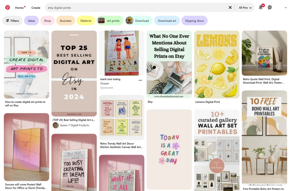 Pinterest is effective for promoting visual products