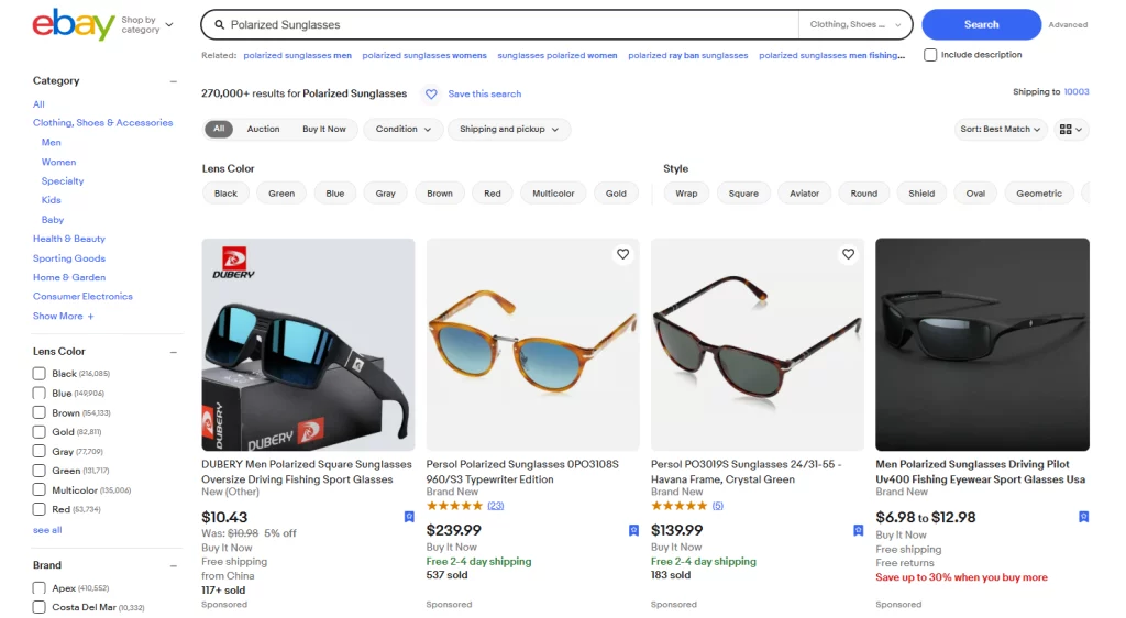 Polarized Sunglasses on eBay