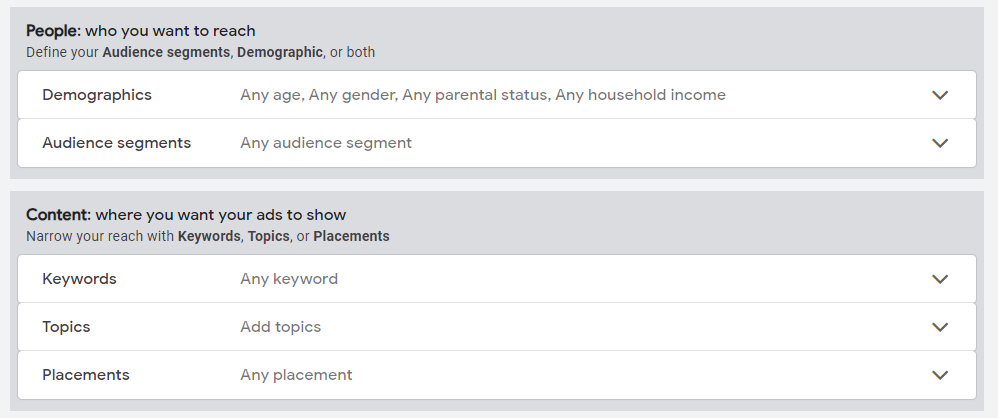 Review Targeting Options