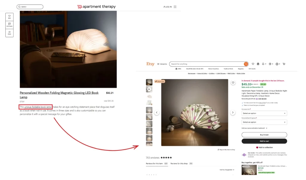 SEO for Etsy backlink example