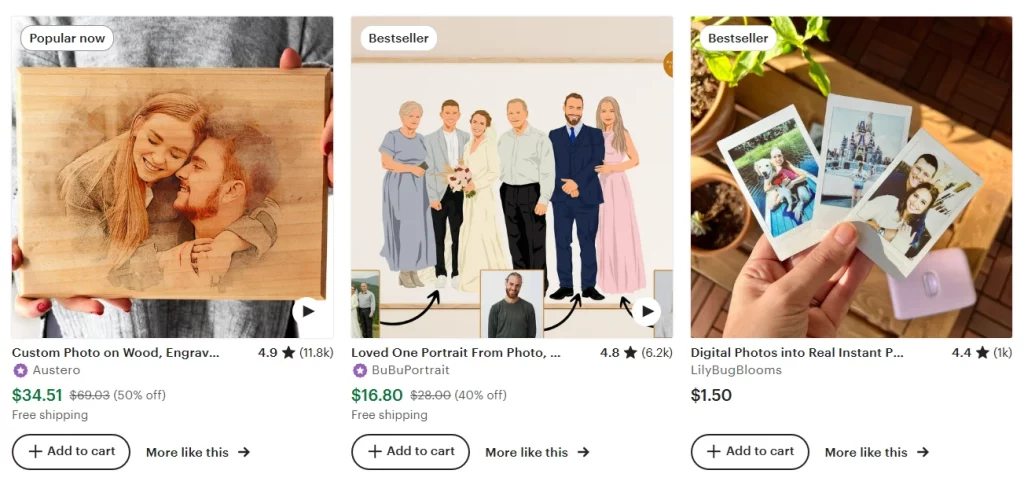 Sell physical photos on Etsy