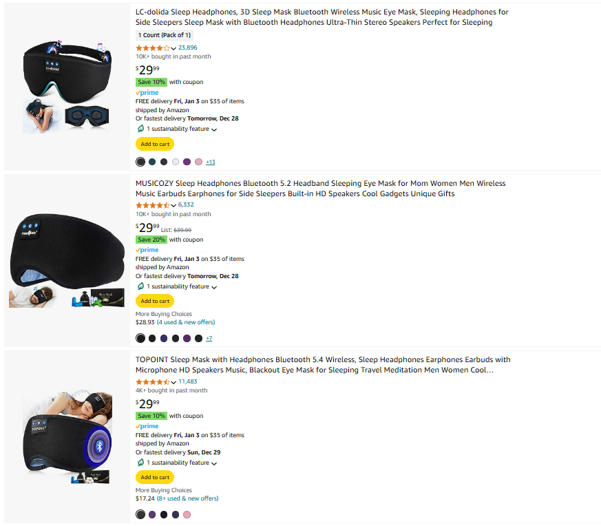 Sleep Masks with Built-In Headphones