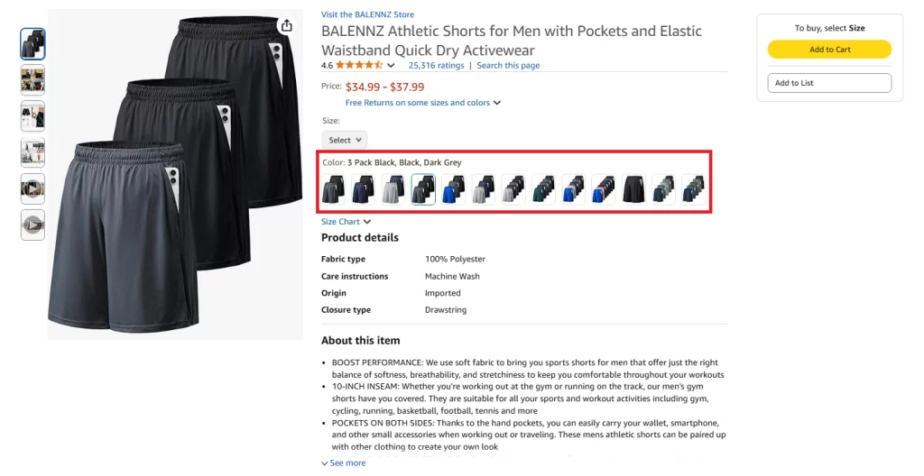 Bundle Pricing Athletic Shorts for Men